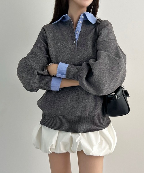 Malbon 襟付きセーター ゴルフ女子必見⛳上品カジュアル 美品✨ セール】 襟付きニットプルオーバー （ニット・セーター