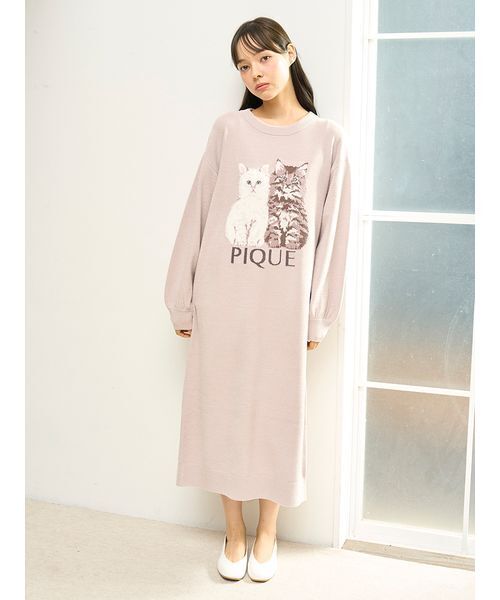 限定価格⚡【新品未開封☆】ジェラートピケ ツインcatジャガードワンピース 新品未使用 ジェラートピケ ツインキャットジャガードワンピース