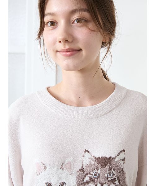 セール】ツインキャットジャガードワンピース（ルームウェア/パジャマ