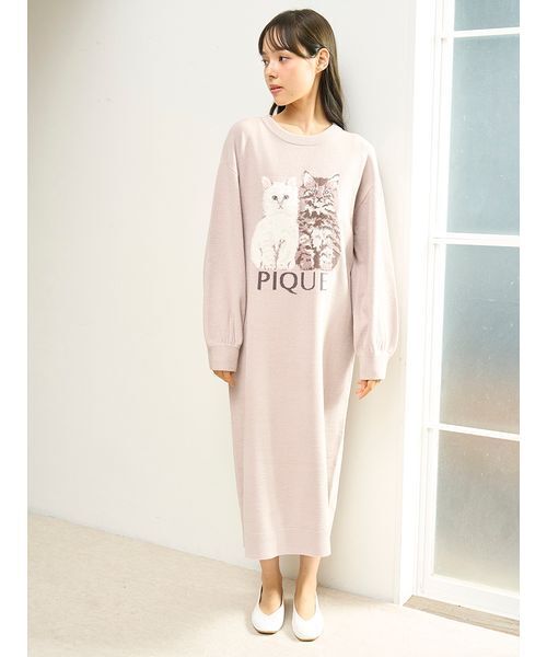 gelato pique アイボリー ワンピース　パジャマ シーズ―ジャガードワンピース（ルームウェア/パジャマ）｜gelato