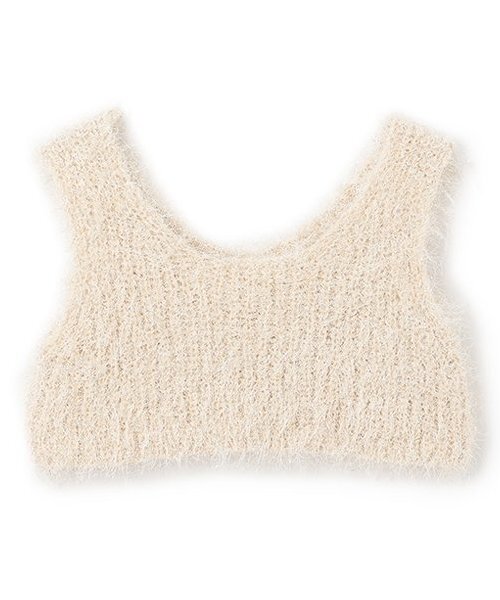 Lycee mine（リセマイン）の「【どちらが前でもOK】ラメフェザーニットベスト（ベスト・キッズ・ライトベージュ/サーモンピンク/シルバー・M/L）」の6枚目の写真