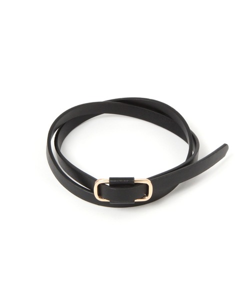 LAKOLE（ラコレ）の「ピンレススクエア細ベルト / 579488（ベルト・レディース・ブラック/ブラウン・FREE）」の2枚目の写真