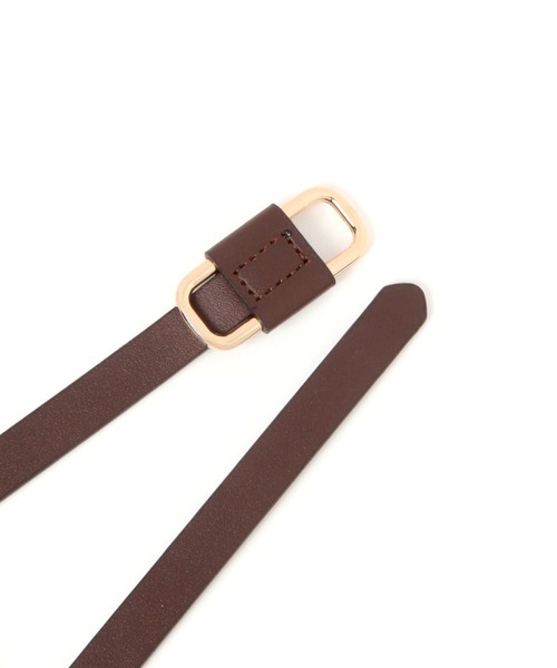 LAKOLE（ラコレ）の「ピンレススクエア細ベルト / 579488（ベルト・レディース・ブラック/ブラウン・FREE）」の5枚目の写真