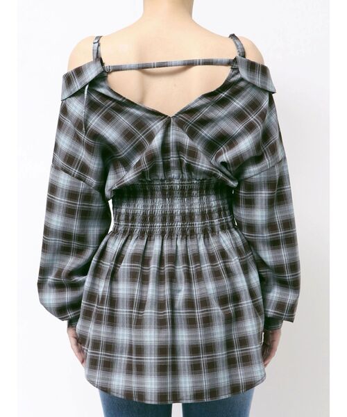 MERCURYDUO(マーキュリーデュオ)の「2WAYウエストシャーリングフィットシャツ(シャツ/ブラウス・レディース・ブラック/オフホワイト/ブルー・FREE)」の7枚目の写真