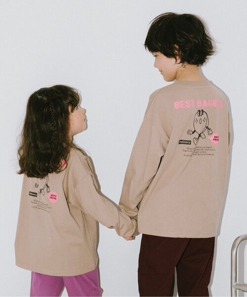 and D. petit main（アンドディープティマイン）の「【綿100】【365D.】OFUZAKE柄ロンT（Tシャツ/カットソー・キッズ・グリーン/パープル/ブラック/ホワイト/レッド系その他/ベージュ系その他・120cm/100cm/110cm/90cm/140cm/130cm）」の8枚目の写真