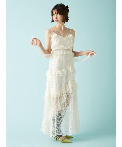 【LILY BROWN ×ANNA SUI】レースロングキャミドレス セール】【LILY BROWN ×ANNA SUI】レースロングキャミドレス（ドレス