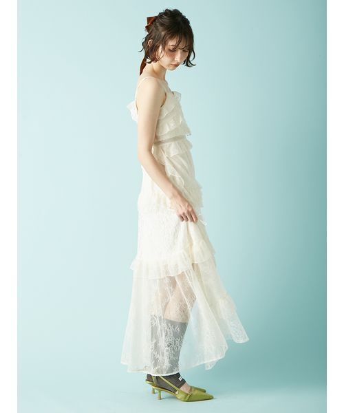 Ralph Lauren シルク　キャミドレス　アイボリー LILY BROWN ×ANNA SUI】レースロングキャミドレス（ドレス）｜LILY