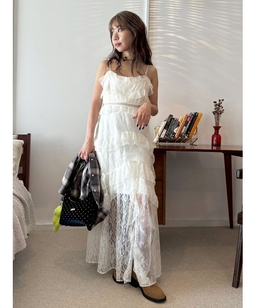 【LILY BROWN ×ANNA SUI】レースロングキャミドレス LILY BROWN ×ANNA SUI】レースロングキャミドレス（ドレス）｜LILY