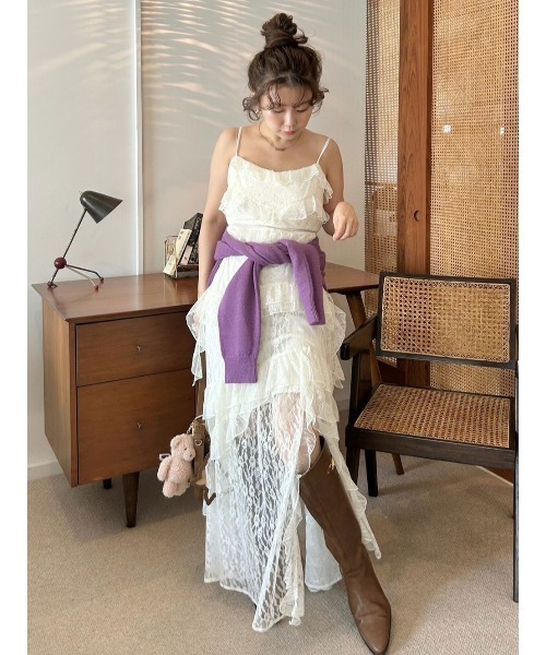 LILY BROWN ×ANNA SUI】レースロングキャミドレス（ドレス）｜LILY