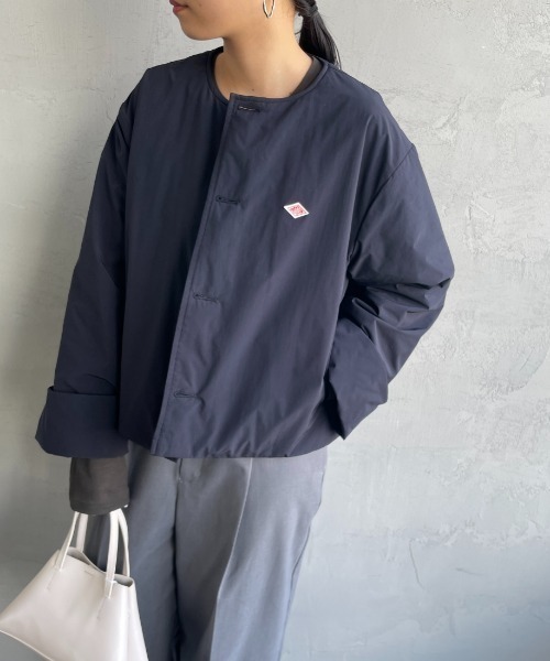 DANTON（ダントン）の「[DANTON/ダントン] インサレーション カラーレス ワイドジャケット（ノーカラージャケット・レディース・ネイビー/チャコール/ベージュ/アイボリー・34/36）」の9枚目の写真