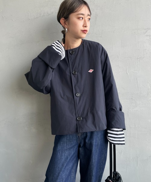 DANTON（ダントン）の「[DANTON/ダントン] インサレーション カラーレス ワイドジャケット（ノーカラージャケット・レディース・ネイビー/チャコール/ベージュ/アイボリー・34/36）」の20枚目の写真