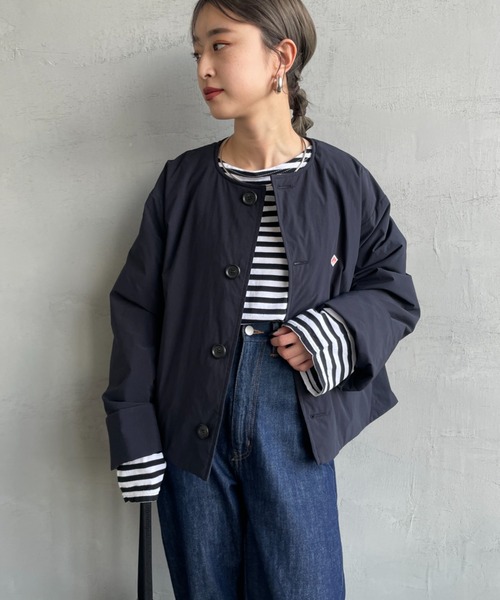 DANTON（ダントン）の「[DANTON/ダントン] インサレーション カラーレス ワイドジャケット（ノーカラージャケット・レディース・ネイビー/チャコール/ベージュ/アイボリー・34/36）」の21枚目の写真