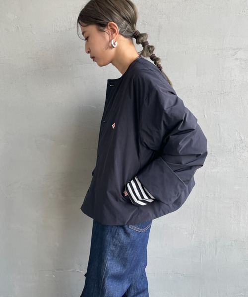 DANTON（ダントン）の「[DANTON/ダントン] インサレーション カラーレス ワイドジャケット（ノーカラージャケット・レディース・ネイビー/チャコール/ベージュ/アイボリー・34/36）」の22枚目の写真