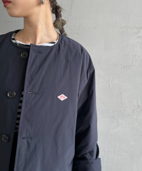 DANTON（ダントン）の「[DANTON/ダントン] インサレーション カラーレス ワイドジャケット（ノーカラージャケット・レディース・ネイビー/チャコール/ベージュ/アイボリー・34/36）」の6枚目の写真