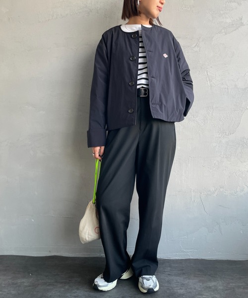 DANTON（ダントン）の「[DANTON/ダントン] インサレーション カラーレス ワイドジャケット（ノーカラージャケット・レディース・ネイビー/チャコール/ベージュ/アイボリー・34/36）」の19枚目の写真