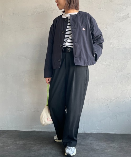 DANTON（ダントン）の「[DANTON/ダントン] インサレーション カラーレス ワイドジャケット（ノーカラージャケット・レディース・ネイビー/チャコール/ベージュ/アイボリー・34/36）」の14枚目の写真