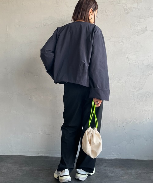 DANTON（ダントン）の「[DANTON/ダントン] インサレーション カラーレス ワイドジャケット（ノーカラージャケット・レディース・ネイビー/チャコール/ベージュ/アイボリー・34/36）」の16枚目の写真