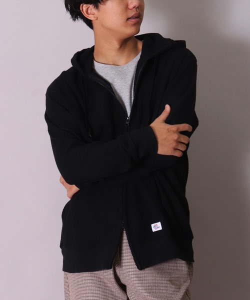 JEMORGAN（ジェーイーモーガン）の「(LK)【JEMORGAN】ワッフル ジップパーカー（パーカー・メンズ・ブラック/ネイビー/杢グレー・M/L/XL）」の5枚目の写真
