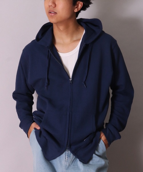 JEMORGAN（ジェーイーモーガン）の「(LK)【JEMORGAN】ワッフル ジップパーカー（パーカー・メンズ・ブラック/ネイビー/杢グレー・M/L/XL）」の9枚目の写真