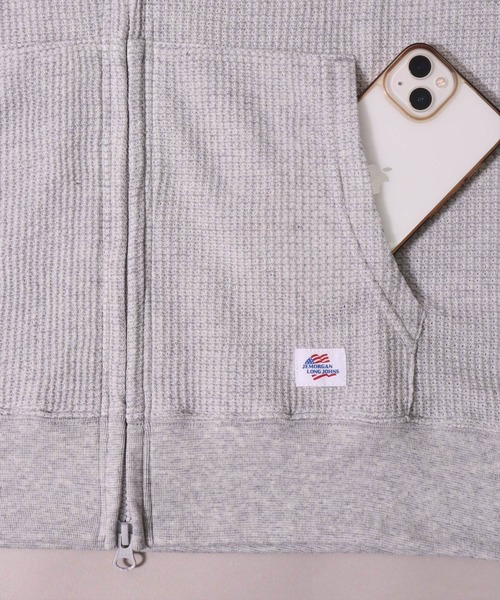 JEMORGAN（ジェーイーモーガン）の「(LK)【JEMORGAN】ワッフル ジップパーカー（パーカー・メンズ・ブラック/ネイビー/杢グレー・M/L/XL）」の19枚目の写真