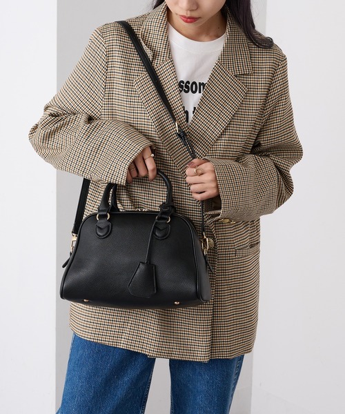 cache cache（カシュ カシュ）の「【cache cache】シボフェイクレザーボストンバッグ（ボストンバッグ・レディース・アイボリー/ブラック/ブラウン/レッド・FREE）」の14枚目の写真