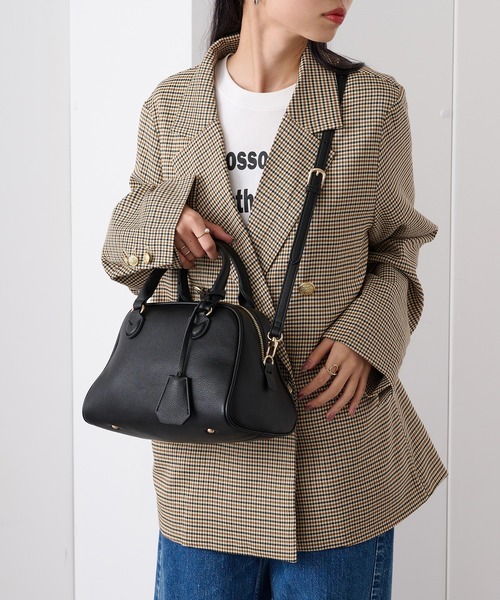 cache cache（カシュ カシュ）の「【cache cache】シボフェイクレザーボストンバッグ（ボストンバッグ・レディース・アイボリー/ブラック/ブラウン/レッド・FREE）」の15枚目の写真