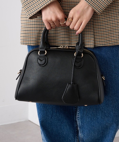 cache cache（カシュ カシュ）の「【cache cache】シボフェイクレザーボストンバッグ（ボストンバッグ・レディース・アイボリー/ブラック/ブラウン/レッド・FREE）」の17枚目の写真