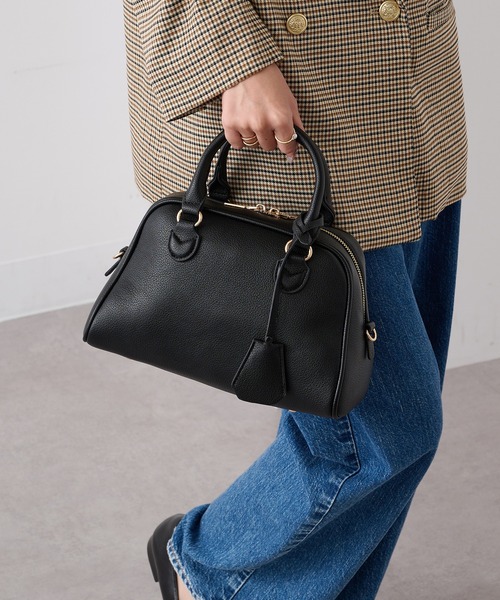 cache cache（カシュ カシュ）の「【cache cache】シボフェイクレザーボストンバッグ（ボストンバッグ・レディース・アイボリー/ブラック/ブラウン/レッド・FREE）」の18枚目の写真