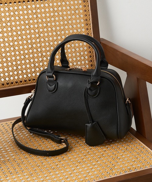 cache cache（カシュ カシュ）の「【cache cache】シボフェイクレザーボストンバッグ（ボストンバッグ・レディース・アイボリー/ブラック/ブラウン/レッド・FREE）」の12枚目の写真