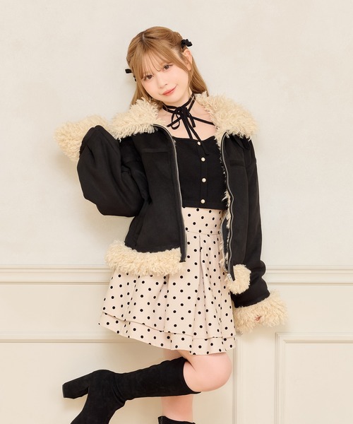 apres jour(アプレジュール)の「フェイクムートンジャケット(ムートンコート・レディース・ブラック/ライトベージュ/ピンクベージュ/ダークブラウン・フリー/X-LARGE)」の15枚目の写真