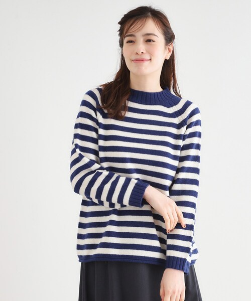 LAURA ASHLEY(ローラアシュレイ)の「【日本製/ワンマイルウエア】ソフトウール プルオーバー(ニット/セーター・レディース・ブルー系2/グレー/アイボリー系2・38)」の3枚目の写真
