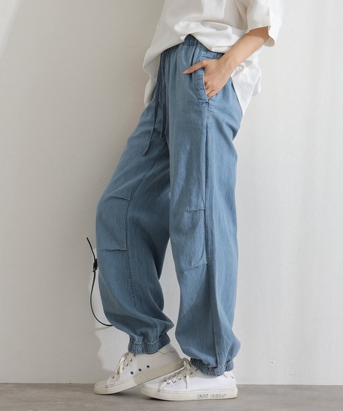 ElegChic(エレグシック)の「ライトオンスデニムリラックスワイドパンツ(デニムパンツ・レディース・ライトブルー/ネイビー/ネイビー系・4L/M/L/XL/XXL)」の9枚目の写真