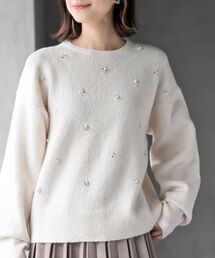 rps | パールビジュー付きニットプルオーバー(ニット/セーター)