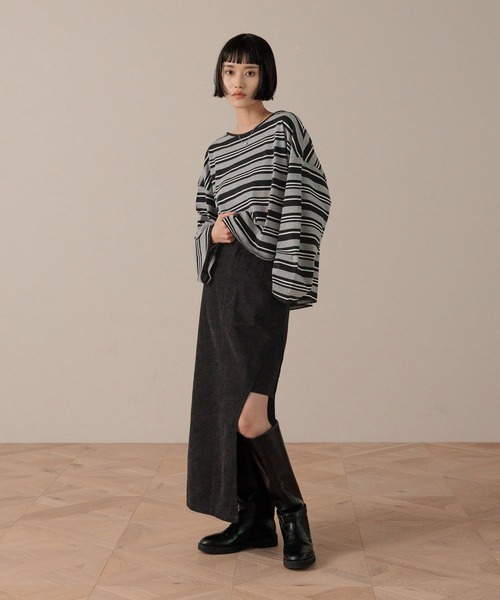 LOWRYS FARM（ローリーズファーム）の「マルチボーダープルオーバーＬＳ  593399（Tシャツ/カットソー・レディース・アイボリー/グレー/ブラウン・FREE）」の21枚目の写真