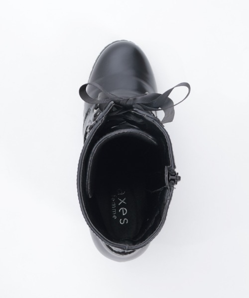axes femme（アクシーズファム）の「レースアップミドルブーツ（ブーツ・レディース・ブラック/ダークブラウン・LARGE/MEDIUM）」の12枚目の写真