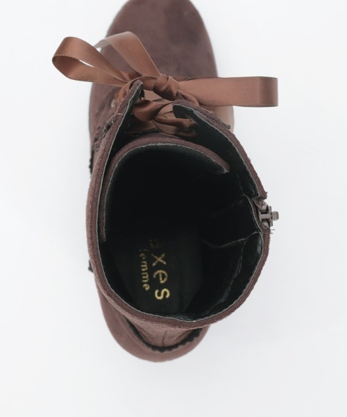axes femme（アクシーズファム）の「レースアップミドルブーツ（ブーツ・レディース・ブラック/ダークブラウン・LARGE/MEDIUM）」の5枚目の写真
