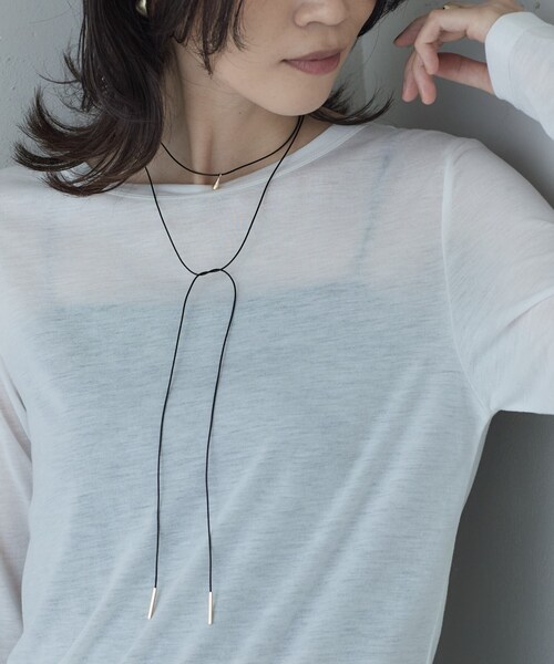 GALLEST(ギャレスト)の「ドロップモチーフタイネックレス(ネックレス・レディース・ブラック/ブラウン系その他・00)」の1枚目の写真