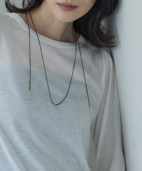 GALLEST(ギャレスト)の「ドロップモチーフタイネックレス(ネックレス・レディース・ブラック/ブラウン系その他・00)」の4枚目の写真