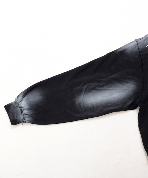 Revo.（レボ）の「【P.N UNDERGROUND】フードファー スプレー加工 ダブルジップ ショート丈 ジップパーカー 裏毛 スウェット（パーカー・メンズ・グレー/ブラック/カモフラージュ・L/M）」の15枚目の写真