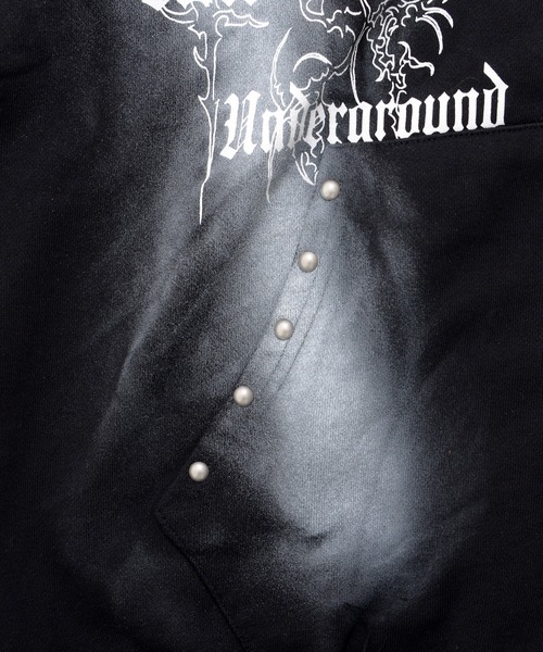 Revo.（レボ）の「【P.N UNDERGROUND】フードファー スプレー加工 ダブルジップ ショート丈 ジップパーカー 裏毛 スウェット（パーカー・メンズ・グレー/ブラック/カモフラージュ・L/M）」の19枚目の写真