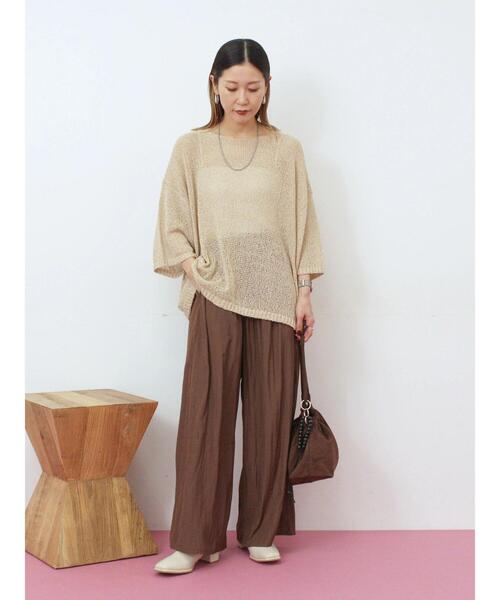 Samansa Mos2 blue（サマンサモスモスブルー）の「◎7分袖シアーニット（ニット/セーター・レディース・ベージュ/ブラック/チャコールグレー・F）」の22枚目の写真