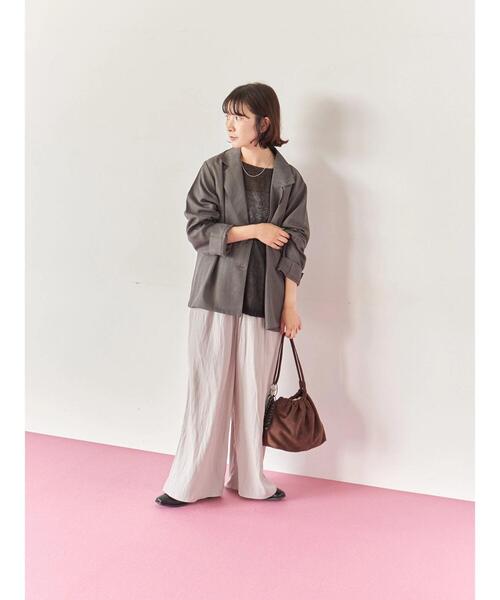 Samansa Mos2 blue（サマンサモスモスブルー）の「◎7分袖シアーニット（ニット/セーター・レディース・ベージュ/ブラック/チャコールグレー・F）」の8枚目の写真