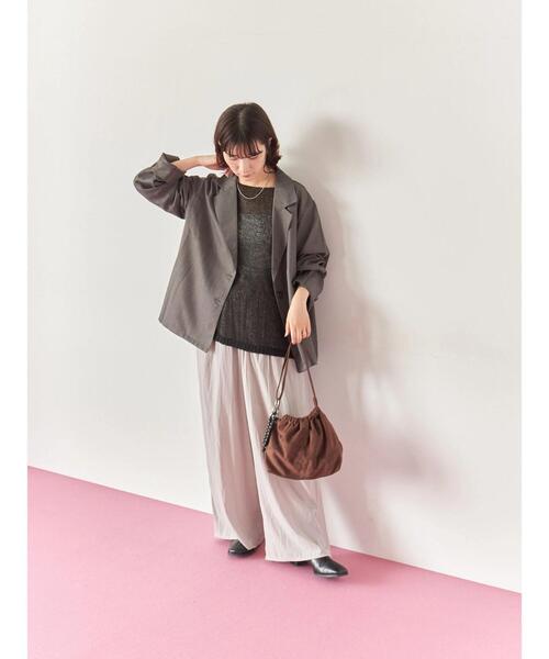 Samansa Mos2 blue（サマンサモスモスブルー）の「◎7分袖シアーニット（ニット/セーター・レディース・ベージュ/ブラック/チャコールグレー・F）」の9枚目の写真