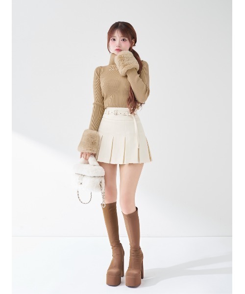 スムースファーリブニットトップス（ニット/セーター）｜Darich