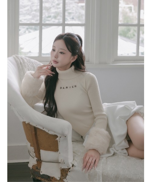 スムースファーリブニットトップス（ニット/セーター）｜Darich