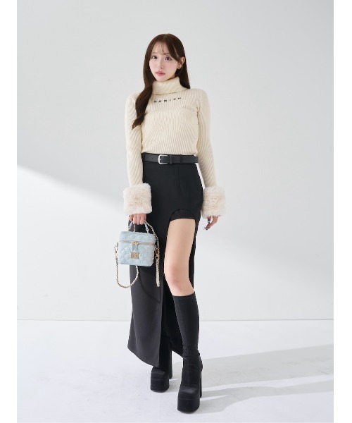 スムースファーリブニットトップス（ニット/セーター）｜Darich