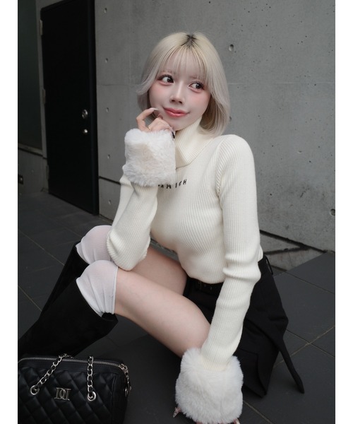 スムースファーリブニットトップス（ニット/セーター）｜Darich