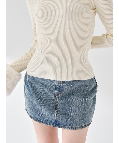 スムースファーリブニットトップス（ニット/セーター）｜Darich