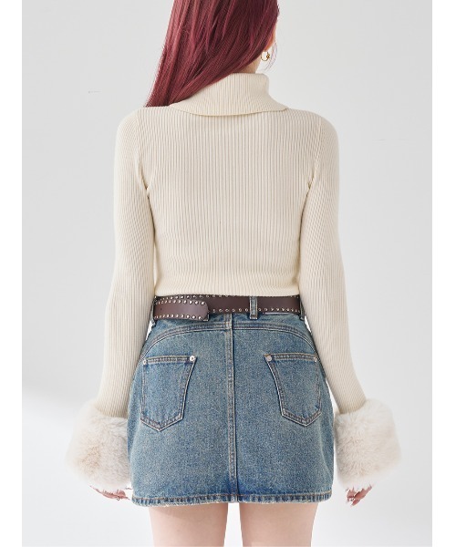 スムースファーリブニットトップス（ニット/セーター）｜Darich