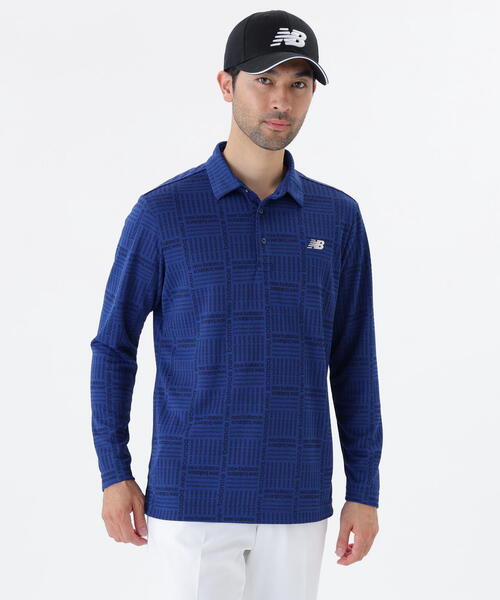 セール】【new balance golf】ロゴグレンチェック柄 ストレッチ 長袖
